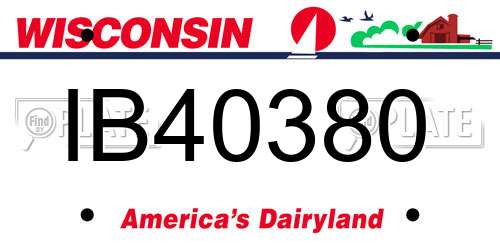 IB40380 Wisconsin License Plate