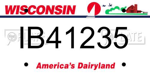 IB41235 Wisconsin License Plate