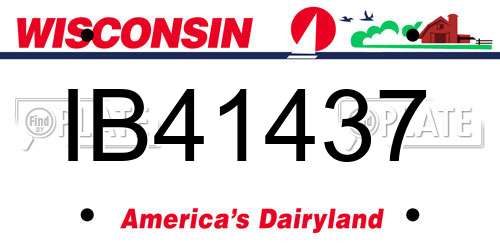 IB41437 Wisconsin License Plate