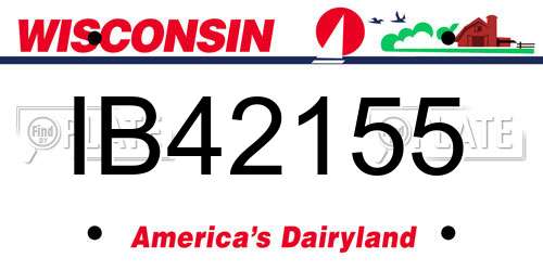 IB42155 Wisconsin License Plate