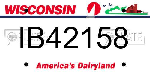IB42158 Wisconsin License Plate