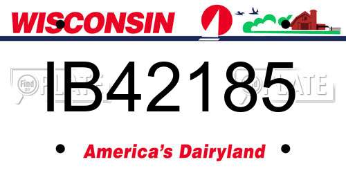 IB42185 Wisconsin License Plate