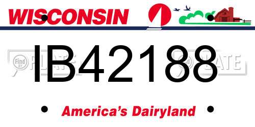 IB42188 Wisconsin License Plate