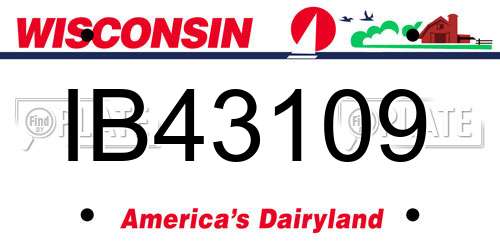 IB43109 Wisconsin License Plate