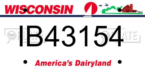 IB43154 Wisconsin License Plate