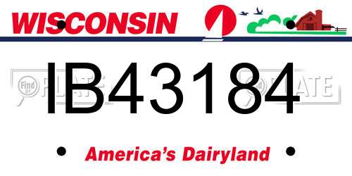 IB43184 Wisconsin License Plate