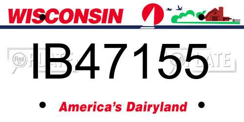 IB47155 Wisconsin License Plate