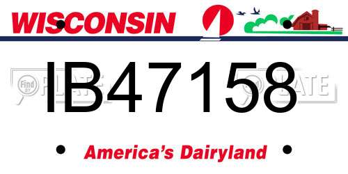 IB47158 Wisconsin License Plate