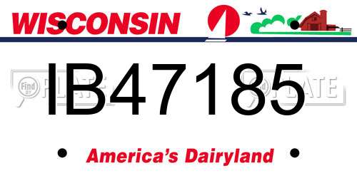 IB47185 Wisconsin License Plate