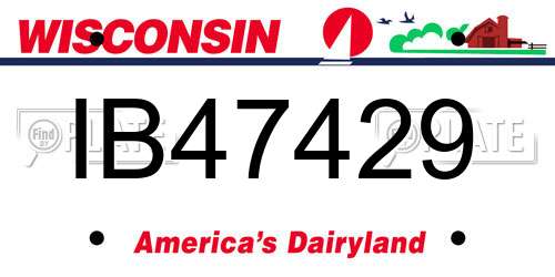 IB47429 Wisconsin License Plate