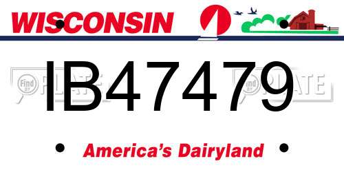 IB47479 Wisconsin License Plate