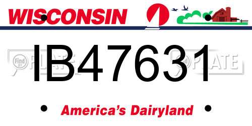 IB47631 Wisconsin License Plate