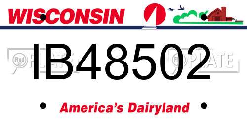 IB48502 Wisconsin License Plate
