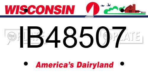 IB48507 Wisconsin License Plate