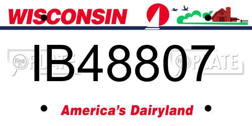 IB48807 Wisconsin License Plate