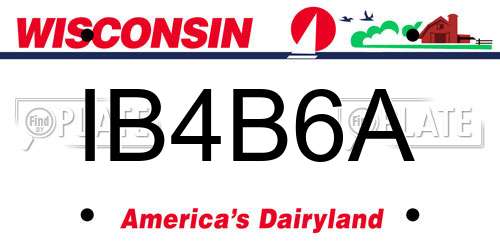 IB4B6A Wisconsin License Plate
