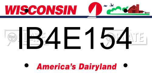 IB4E154 Wisconsin License Plate