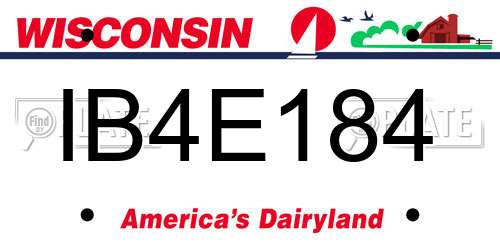 IB4E184 Wisconsin License Plate