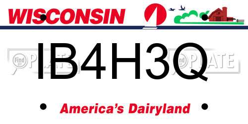 IB4H3Q Wisconsin License Plate
