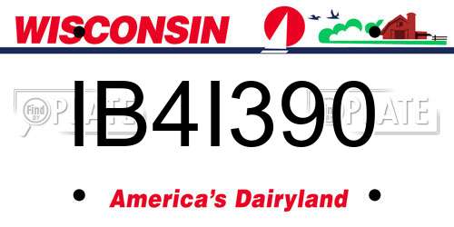IB4I390 Wisconsin License Plate