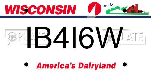 IB4I6W Wisconsin License Plate