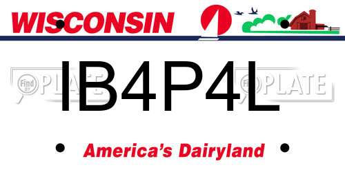 IB4P4L Wisconsin License Plate