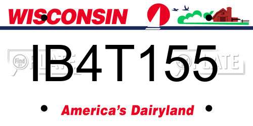 IB4T155 Wisconsin License Plate