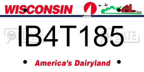 IB4T185 Wisconsin License Plate