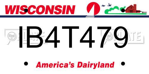 IB4T479 Wisconsin License Plate