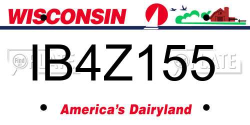 IB4Z155 Wisconsin License Plate