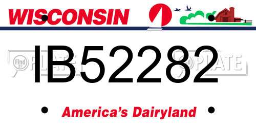 IB52282 Wisconsin License Plate