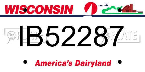 IB52287 Wisconsin License Plate