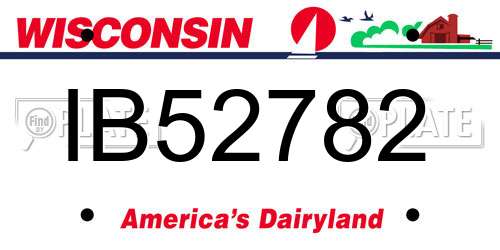IB52782 Wisconsin License Plate