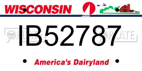 IB52787 Wisconsin License Plate