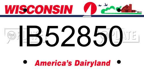 IB52850 Wisconsin License Plate