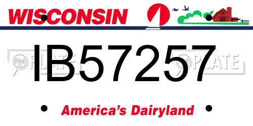 IB57257 Wisconsin License Plate