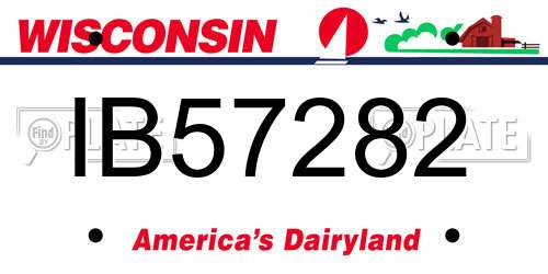 IB57282 Wisconsin License Plate