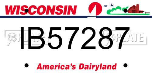 IB57287 Wisconsin License Plate