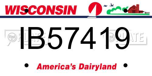 IB57419 Wisconsin License Plate