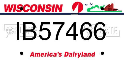 IB57466 Wisconsin License Plate