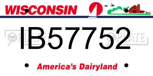 IB57752 Wisconsin License Plate