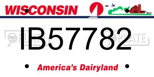 IB57782 Wisconsin License Plate