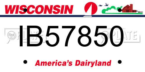 IB57850 Wisconsin License Plate