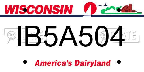 IB5A504 Wisconsin License Plate