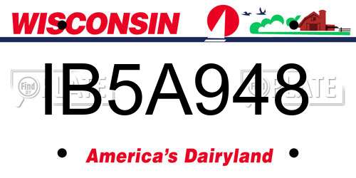 IB5A948 Wisconsin License Plate