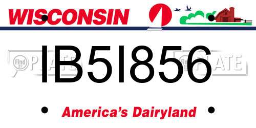IB5I856 Wisconsin License Plate