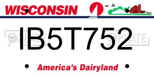 IB5T752 Wisconsin License Plate