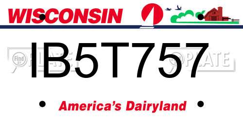 IB5T757 Wisconsin License Plate