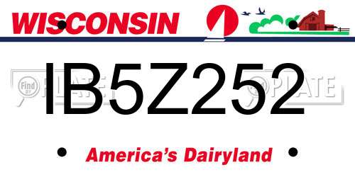 IB5Z252 Wisconsin License Plate