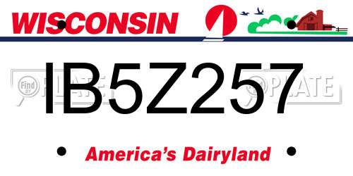 IB5Z257 Wisconsin License Plate